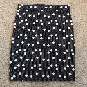Black and white dot pencil skirt